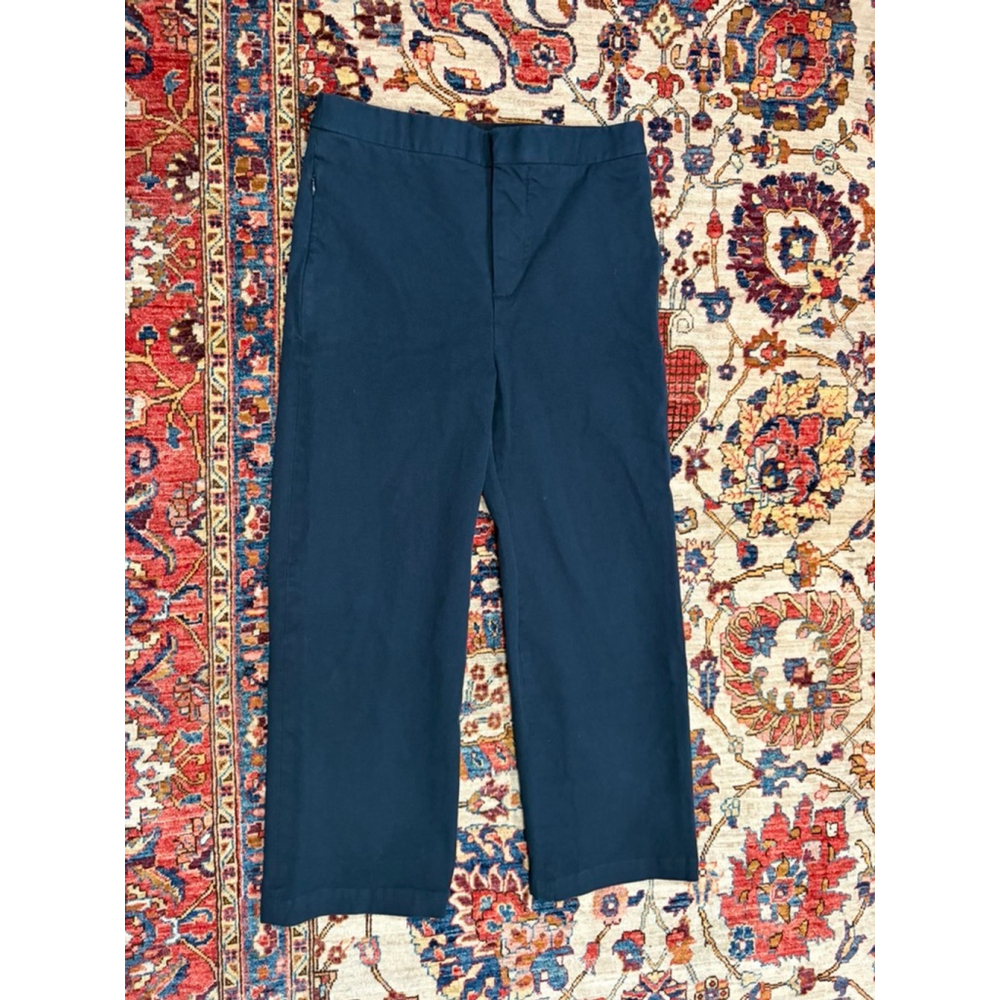 FRAME Le Jane Crop Trouser Navy Wide Leg High Rise Size 8